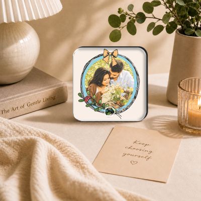 Personalized Photo & Music Plaque Customized Musical Fridge Magnet Frame with Your Photo & Song Anniversary, Birthday & Valentine’s Day Gift for Couples